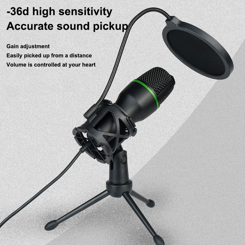 RGB Professional Microphone USB Microfone Condensador Wire Gaming Mic For Podcast Recording Studio Streaming Laptop Desktop PC