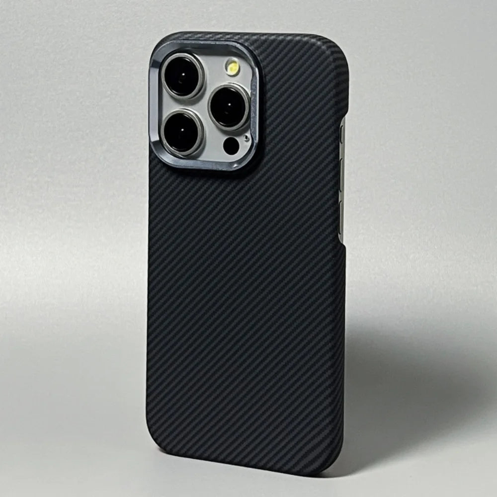 Magnetic Kevlar Texture High Quality Fiber For Magsafe Case For iPhone 17 16 15 14 18 Pro Max Metal Lens Frame Shockproof Cover