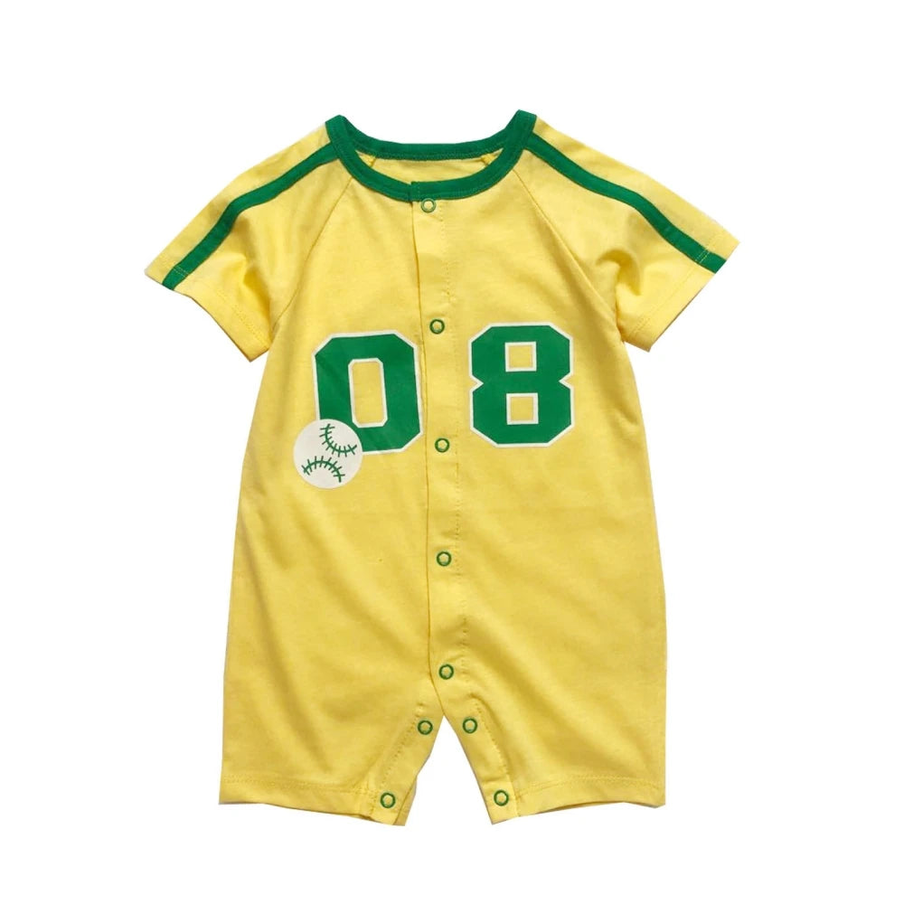 Summer Comfortable Baby Boy Jumpsuits 0 to 18 Months Rompers Boys Clothes Cotton Short Sleeve Bodysuit Sports Onesie Overalls