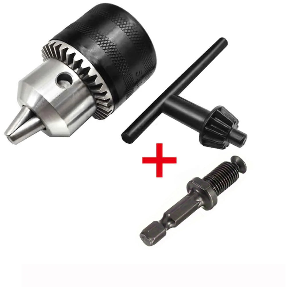 1.5-10mm Drill Chuck,3/8-24UNF Mount Impact Driver Bits Chuck Conversion Hex Shank/SDS-Plus Socket Square Adapter with Chuck Key