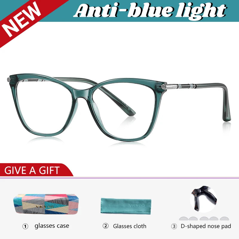 VICKY Classic Minimalist Geometric Design Fashionable Anti-blue Light Reading Glasses Customized Prescription Available LS211