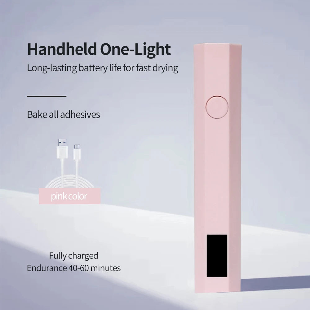 YIKOOLIN Convenient Rechargeable Nail Dryer UV LED Handheld Lamp Fast Curing All Gel Polish Mini Manicure Tool USB Portable Ligh