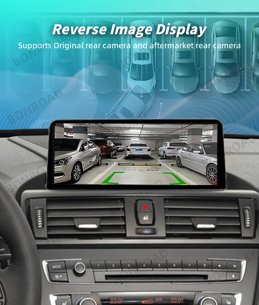 BONROAD 10.25 inch Wireless CarPlay Android Auto With Youtube Airplay Android Auto Linux Car Radio Monitor For BMW X5 X6 E70 E71 CCC CIC system GPS Navigation Multimedia Display Car Stereo Touch Screen