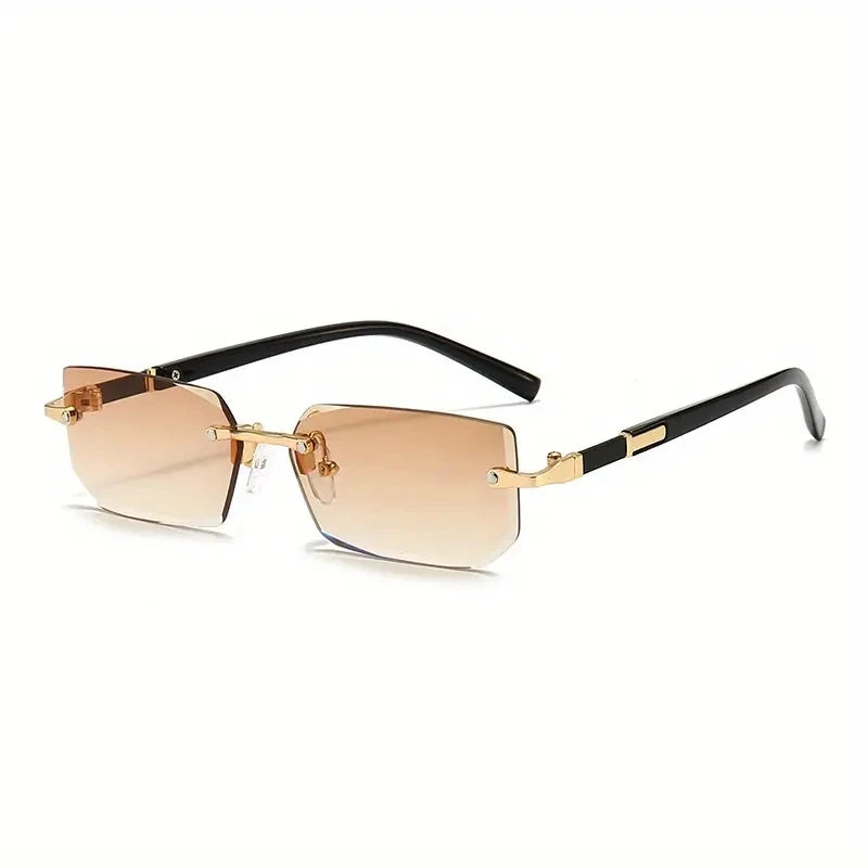 1/3 PCS Rimless Sunglasses Rectangle Fashion Popular Women Men Shades Small Square Sun Glasses Female Male Summer Traveling