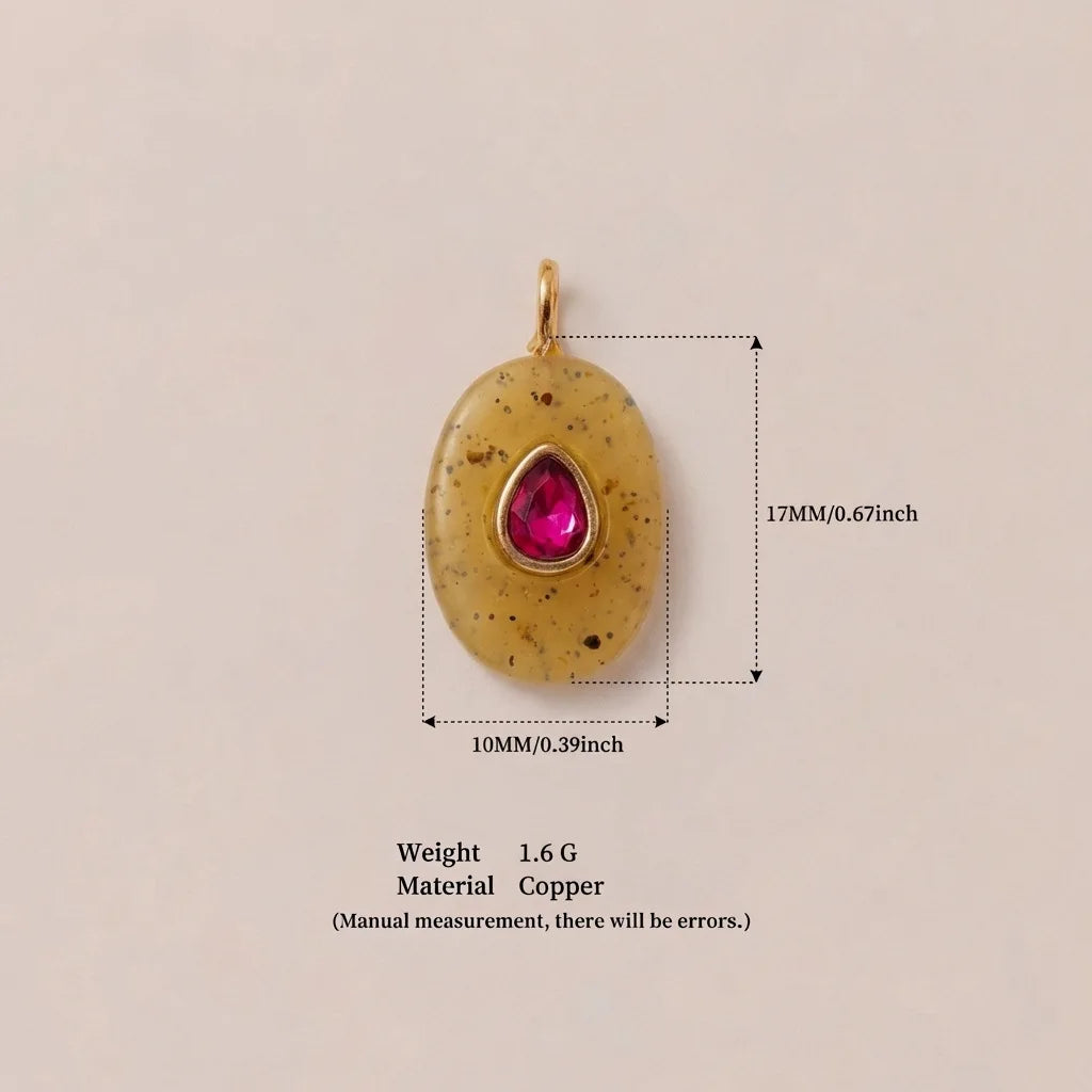 Luxury Fashion December Birthstone Colorful Zircon Geometric Pendant DIY Handmade Stainless Steel Color Retention Women Jewelry