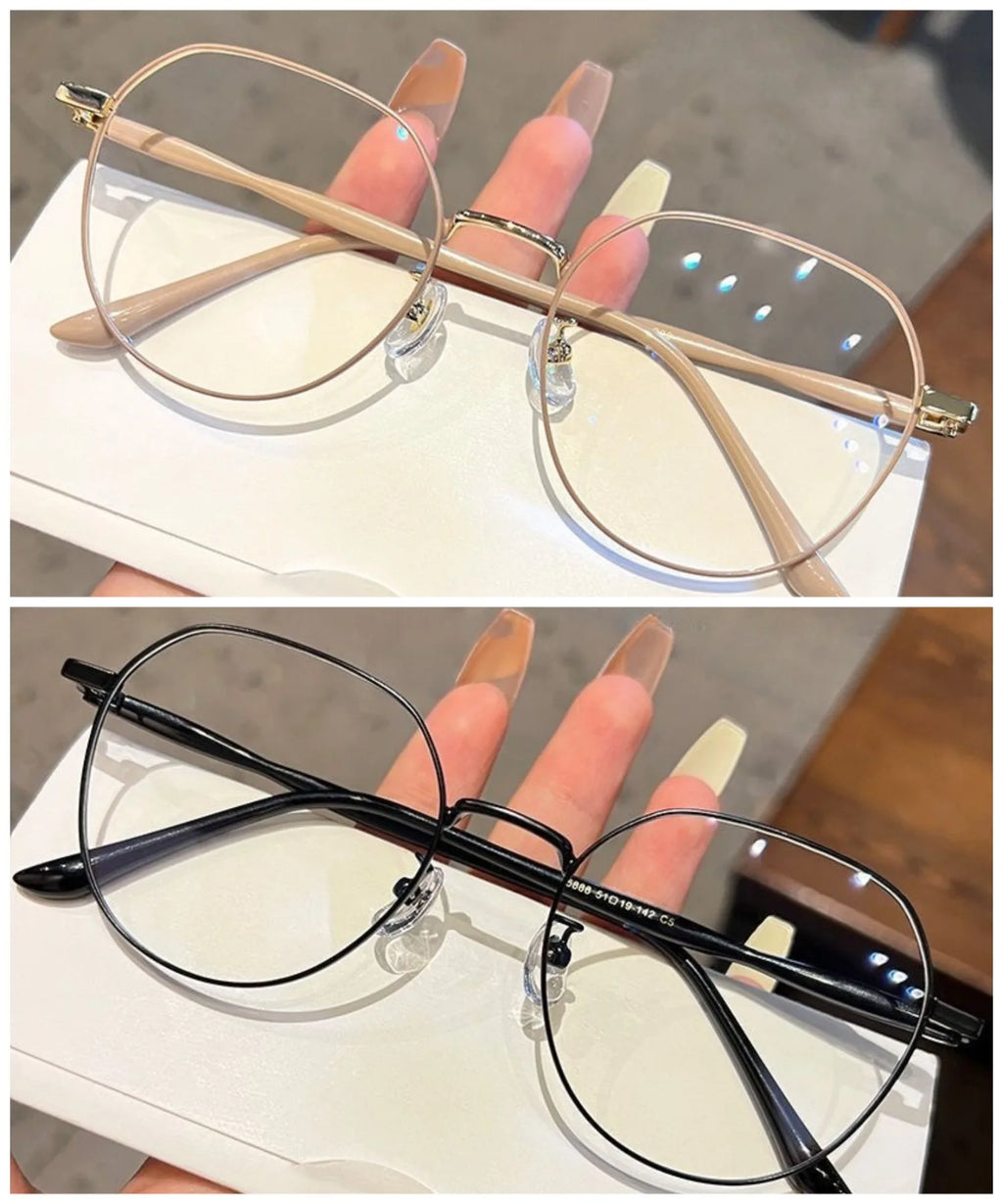 Korean Fashion Metal Frame Eyeglasses Anti Blue Light/Radiation Glasses for Women for Student