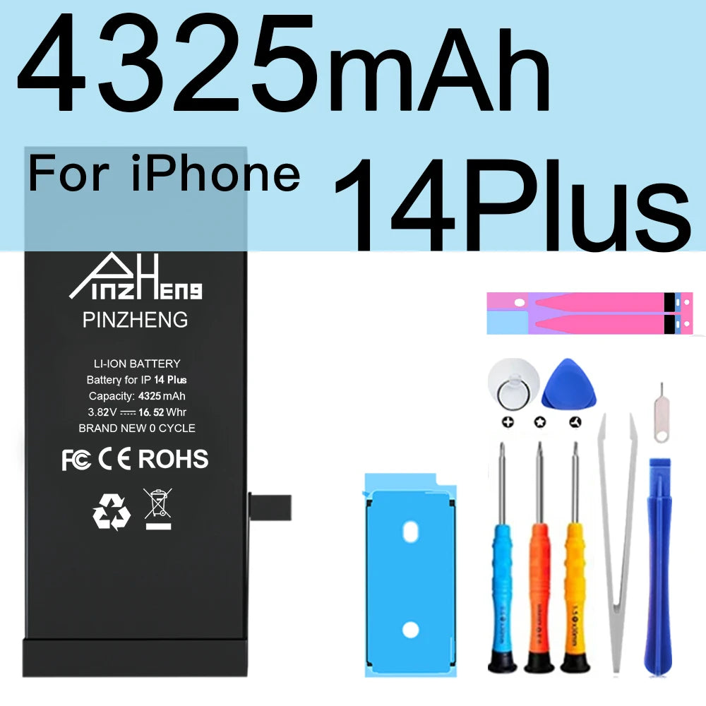 PINZHENG High Capacity Battery For iPhone 14 15 16 Pro Max Replacement Battery For iPhone 16 15 14 Pro 15 16 14 Plus Bateria