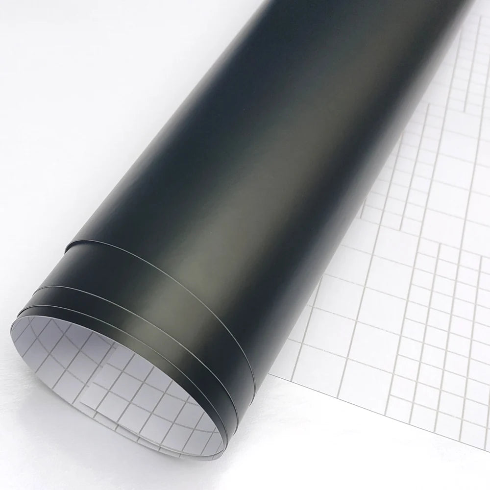 Premium Black Matte Vinyl Car Wrap Film Foil Sticker Sheet Vehicle Decal Window Trim Console Computer Air Bubble Free