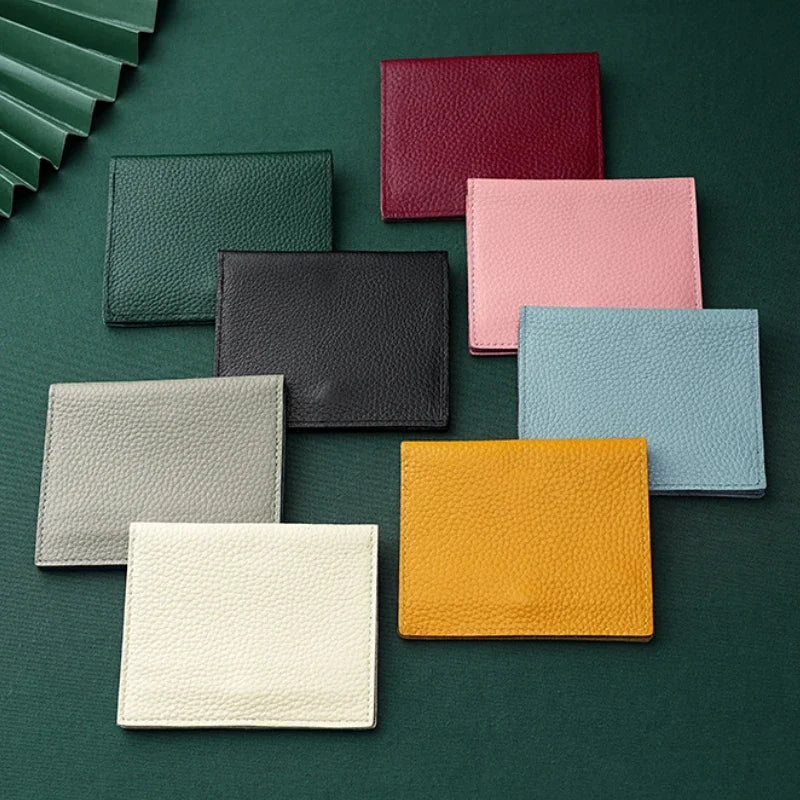 Ultra Thin Genuine Leather Card Holder 8 Slots Mini Wallet Slim Credit Card Case for Men Women