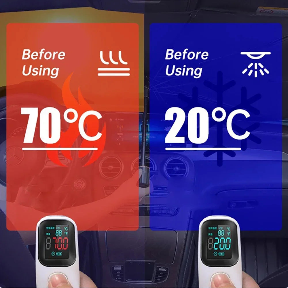 Car Sunshade Umbrella Front Windshield Silver Glue Sunshade Umbrella Uv Resistant Folding Umbrella Sunscreen Accessories Amagi
