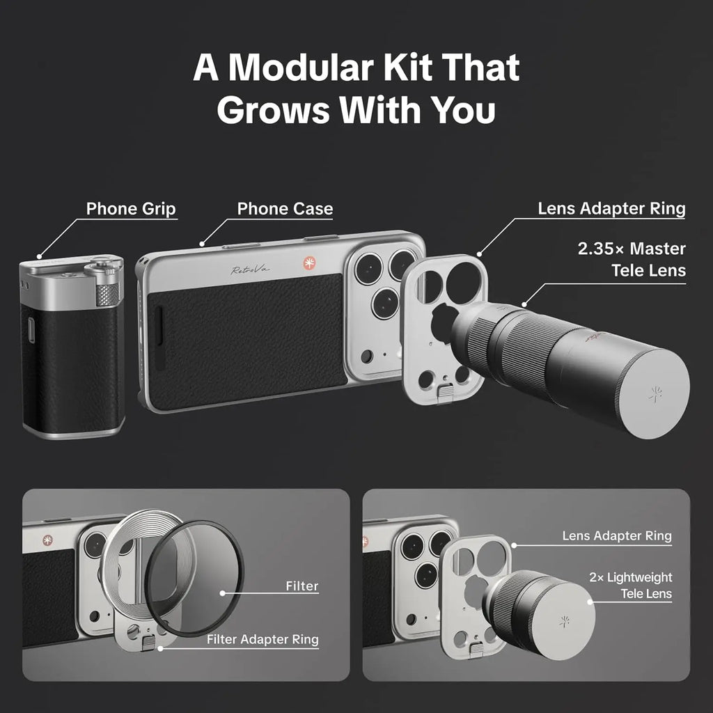 PGYTECH Retrova Grip Kit For iPhone 16/17 Pro Max & 16/17 Pro
