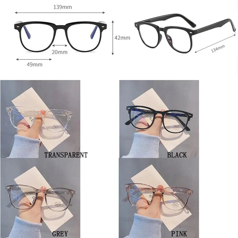 Anti-Blue Light Glasses Ladies Flat Mirror Blu-ray Computer Goggles Retro Glasses Frame Women's Square Frame
