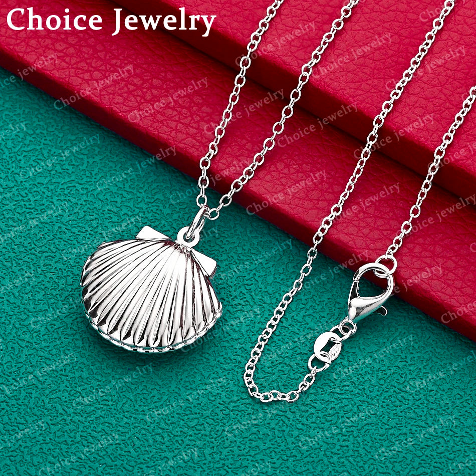 40-75cm 925 Sterling Silver Shell Pendant Necklace For Women Men Charm Trend Birthday Gifts Fashion Party