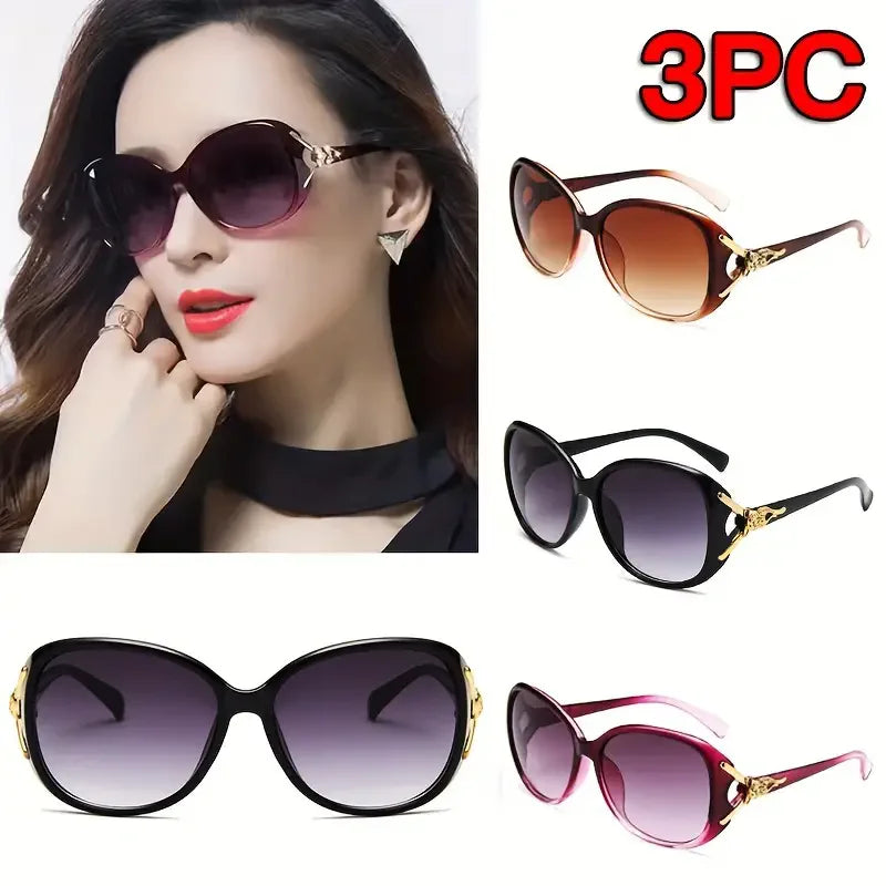 3PCS Fashion Oversized Sunglasses Women Plastic Female Big Frame Gradient Sun Glasses UV400 gafas de sol mujer
