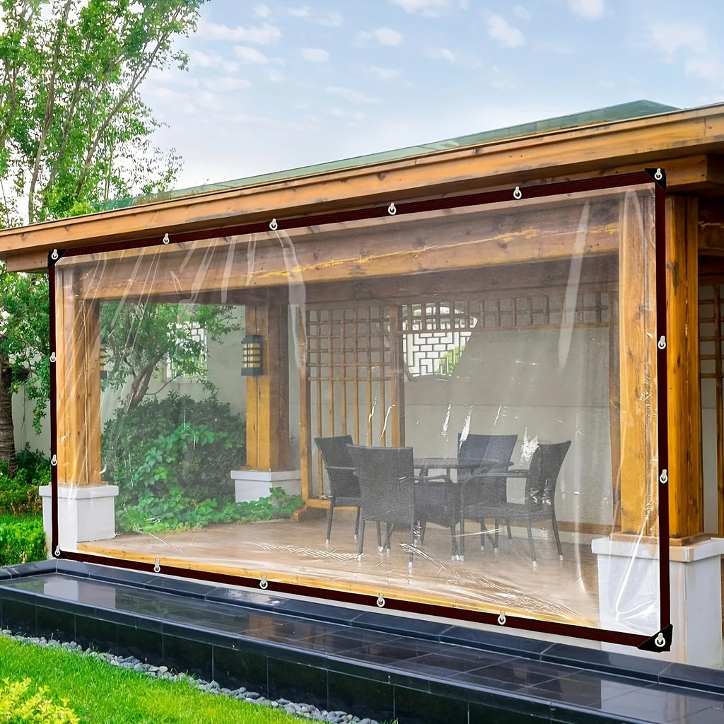 Transparent Waterproof Cloth with Gasket - Perfect for Gardens, Courtyards, Chicken Coops, Porch Awnings, and Camping