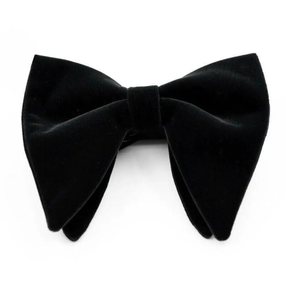 High Quality Oversized Bow Tie Solid Color Bowtie Adjustable Necktie Velvet Men Big Bow Tie Wedding Party Tuxedo