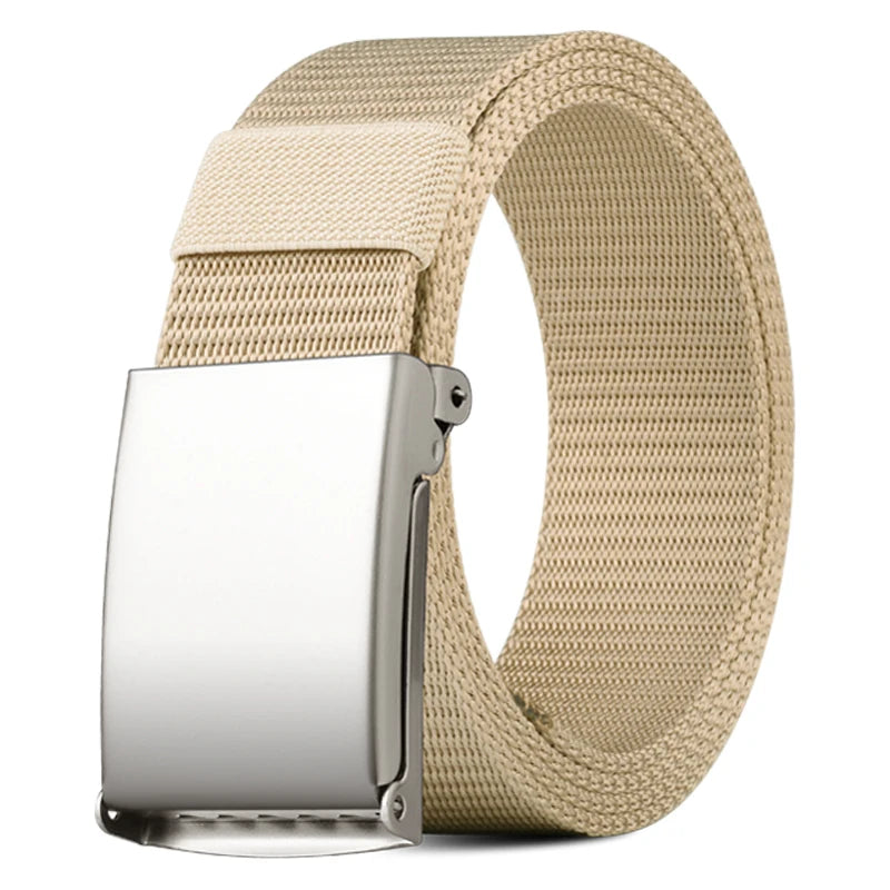 thickened smooth buckle nylon belt, hot selling foreign trade item, men's and women's universal business belt, casual pants belt