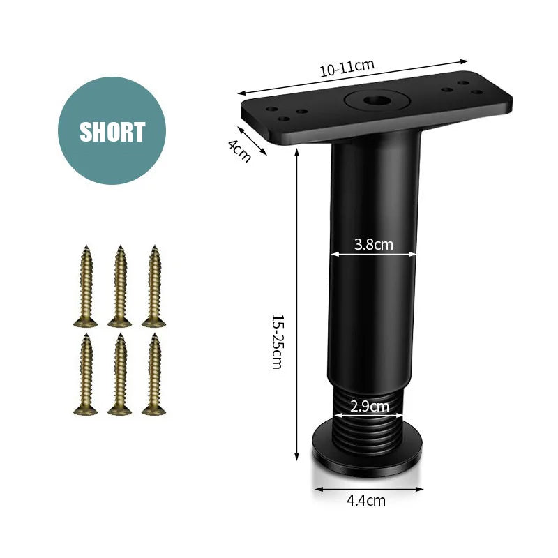2PCS Telescopic Adjustable Heavy-Duty Support Leg for Bed Frames & Furniture - Robust Plastic Steel, Easy Install