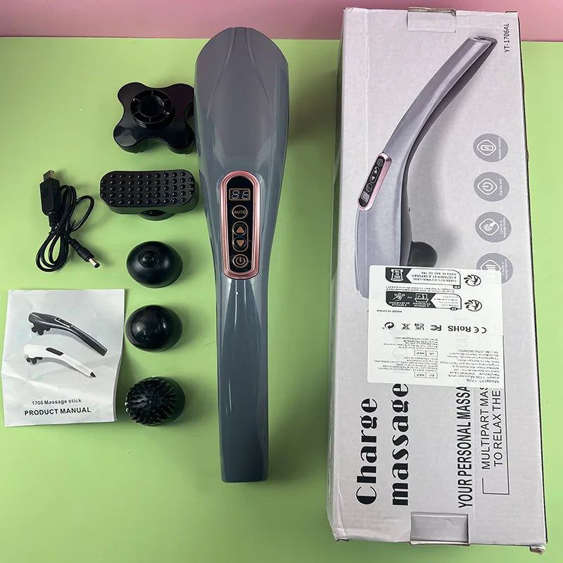 Rechargeable Hand Held Deep Tissue Massager for Muscles, Back Cordless Electric Percussion Body Massage for Foot, Neck, Shoulder