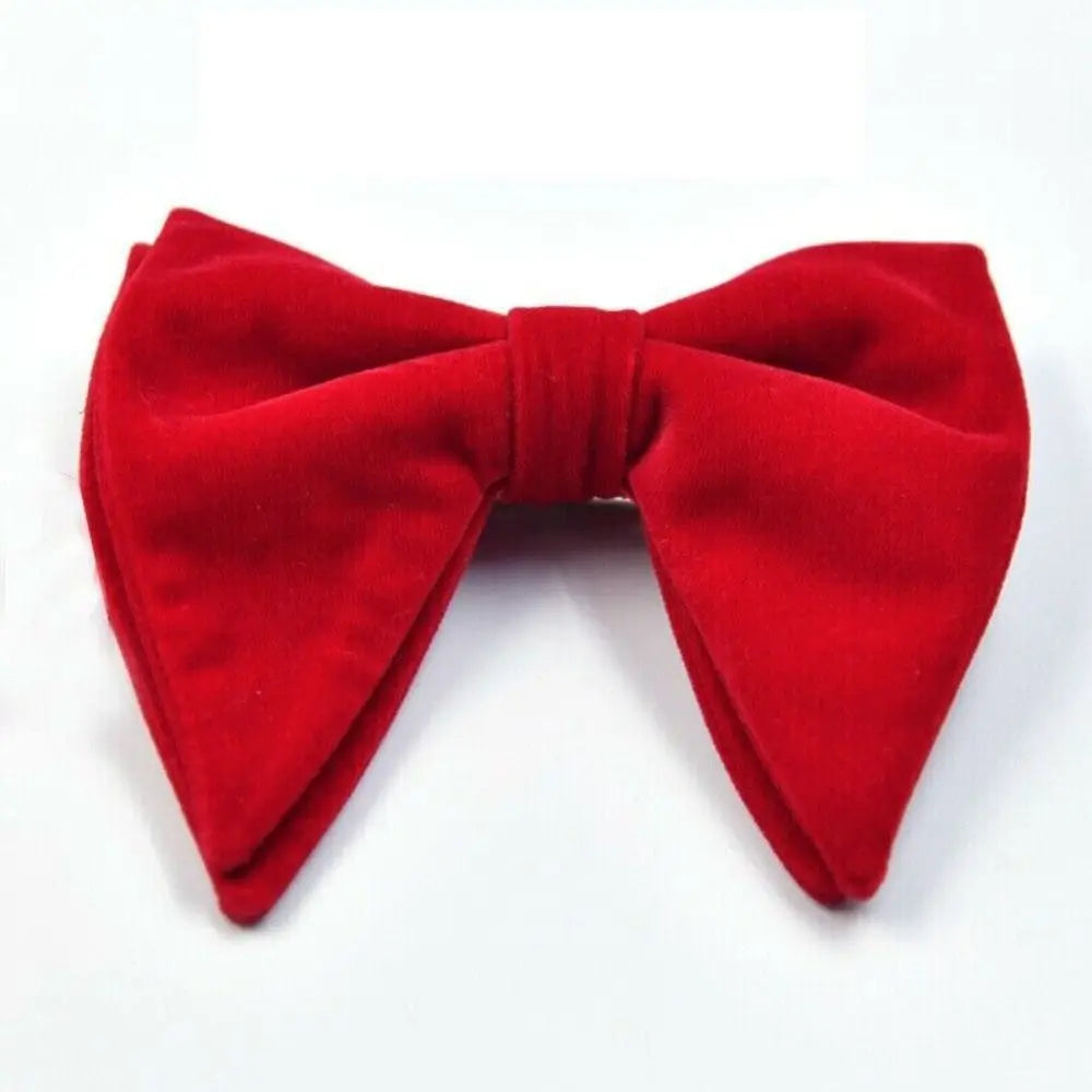 High Quality Oversized Bow Tie Solid Color Bowtie Adjustable Necktie Velvet Men Big Bow Tie Wedding Party Tuxedo