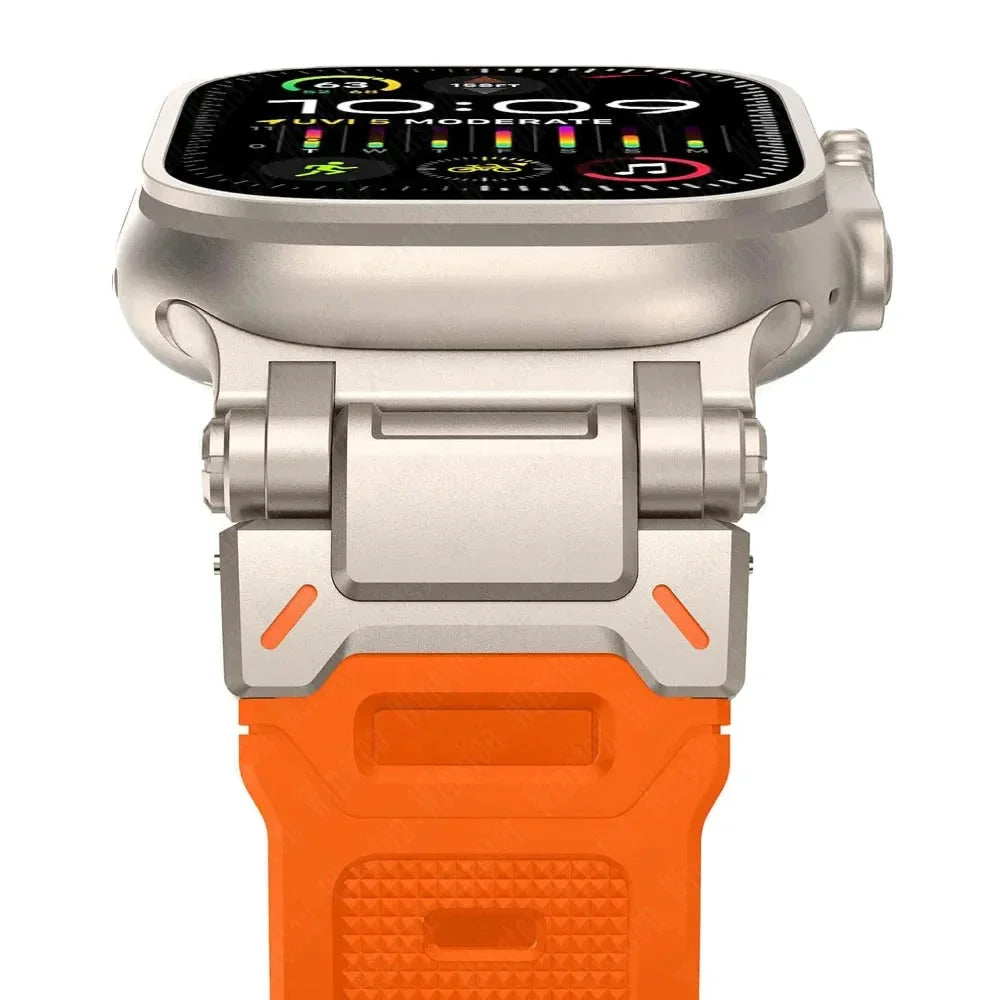 Soft Rubber Strap for Apple Watch Ultra 3 2 Band 49mm 46mm 45mm 42 44mm Luxury Bracelet for IWatch Series 11 10 9 8 7 6 5 Correa