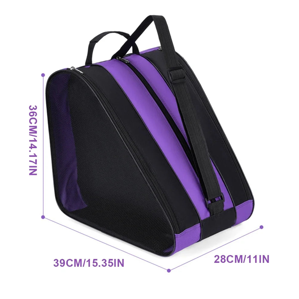 TINSOL New 1PC Portable Roller Skates Bag Ice Skating Bag Large Capacity Breathable Kids Inline Skates Bag Skates Storage Bag