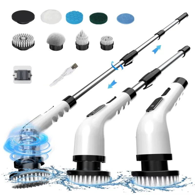 Multi functional household car wireless electric cleaning brush toilet kitchen retractable nine in one portable cleaning brush
