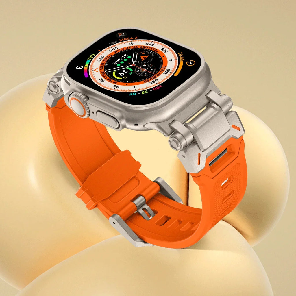 Soft Rubber Strap for Apple Watch Ultra 3 2 Band 49mm 46mm 45mm 42 44mm Luxury Bracelet for IWatch Series 11 10 9 8 7 6 5 Correa