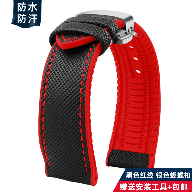 For Longines Seiko water ghost Hamilton series nylon rubber Bottom watch strap 20mm 22mm 23 Strap Men soft Waterproof Wrist Band