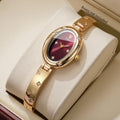 XIMILI Ladies Wristwatch Gold Bangle Band Oval Dial Star Rhinestone Quartz Women Dress Watch