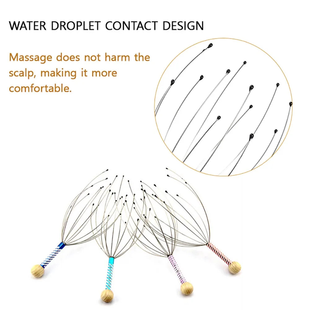 1/2pc Stainless Steel Head Massage Device Octopus Scalp Massager Relaxation Tool Head Scratcher Relieves Tension Stress Relief