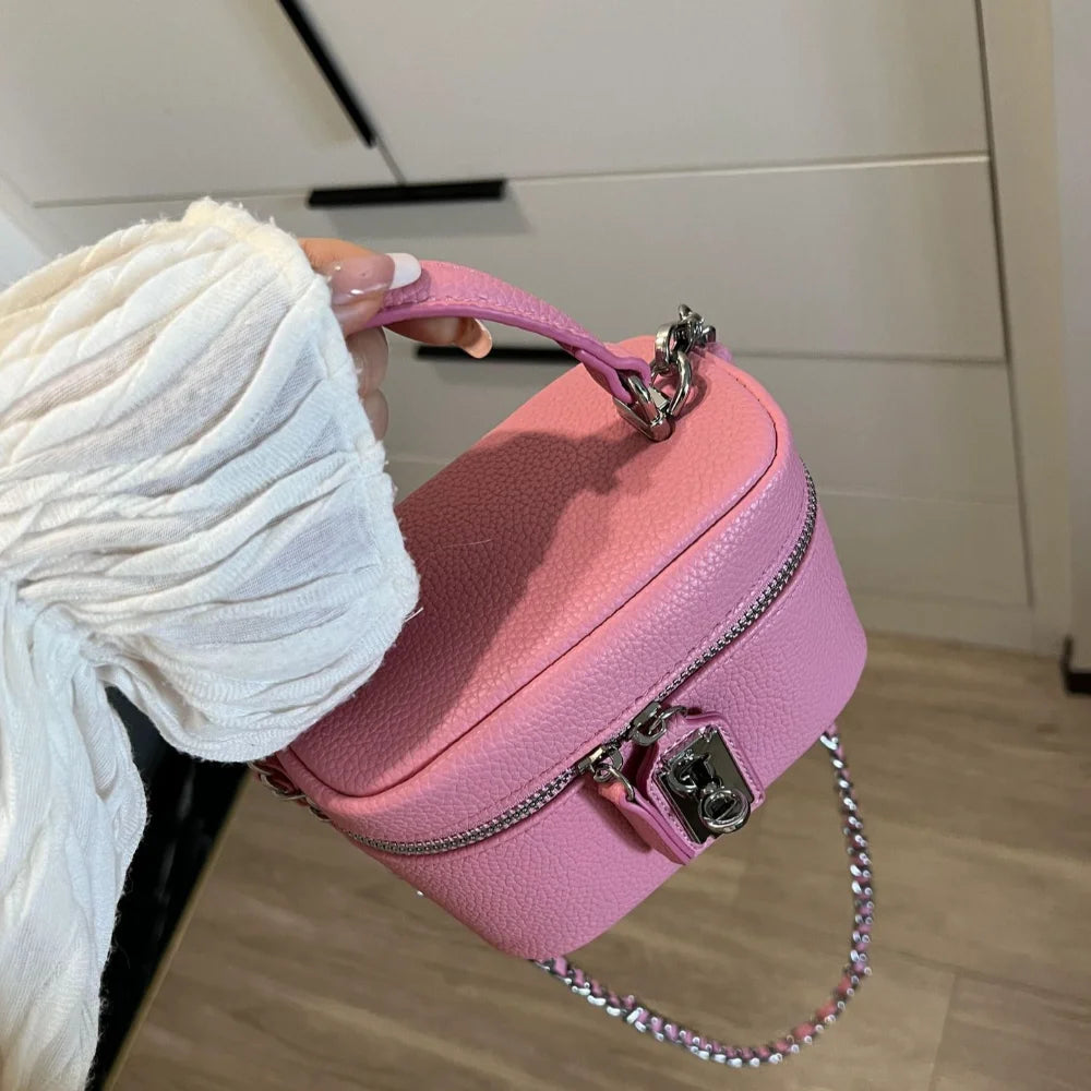 Cute Fashion Female Crossbody Bags PU Square Shoulder Bag Chain Handbags Mobile Phone Bag for Women