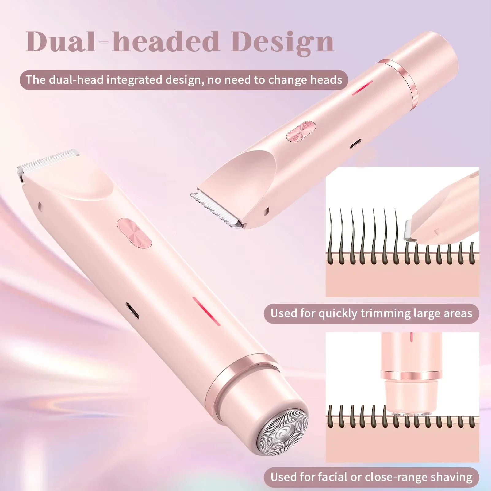 2026 Dual Head Hair Removal for Women Portable Float Blade Wet Dry Use Waterproof Painless Facial Trimmer Body Epilator ﻿