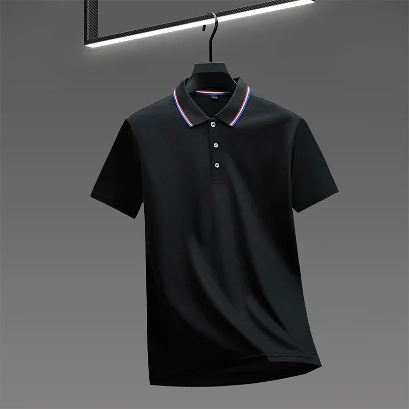 2026 New Men's Casual Solid Color Short Sleeved Polo Shirt Summer Fashionable and Comfortable Versatile Top