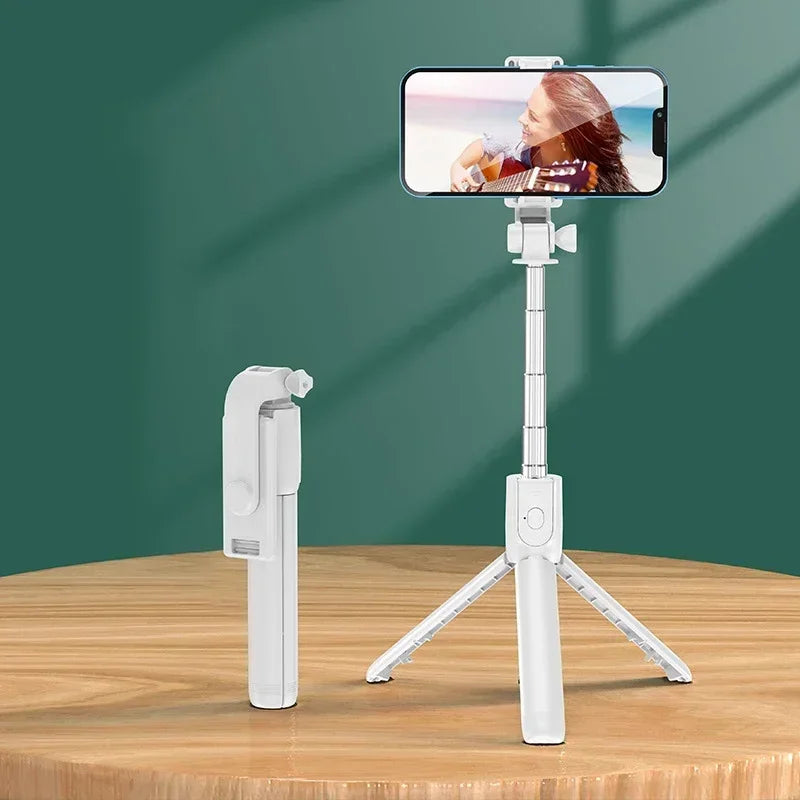 Selfie Stick Telescopic Travel Handheld Tripod Portable Phone Stand [700mm] Bluetooth Remote Extendable Phone Tripod