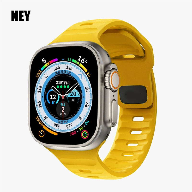Sport Strap For Apple Watch Ultra band 49mm 45mm 46mm 44mm 42mm 41mm Silicone Air hole Bracelet iWatch Serie 11 10 9 8 7 6 SE