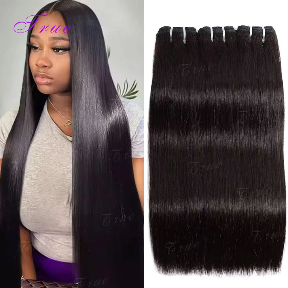Indian Human Hair Bundles Bone Straight 26 28 30 inch Virgin Human Hair 3 4 Bundles Women Sew In Quick Weave Raw Hair Extensions