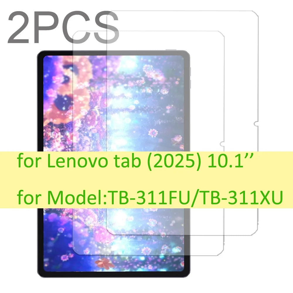 2PCS Tempered Glass Screen Protector for Lenovo Tab 2025 10.1'' Tablet for TB-311FU TB-311XU Protective Film HD Clear