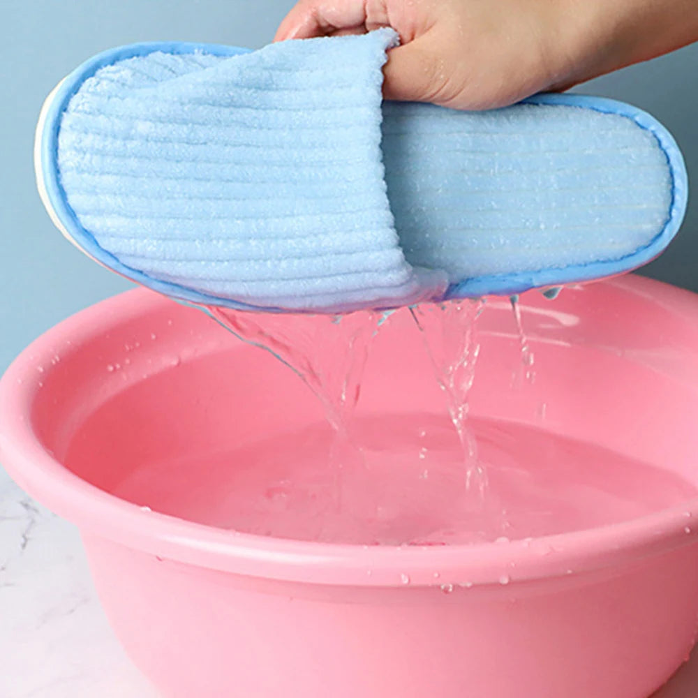 Women Men Plush Home Slippers soft Fluffy Slipper Couples Indoor Floor Shoes Anti-Slip Hotel Slipper Bedroom Silent Slides