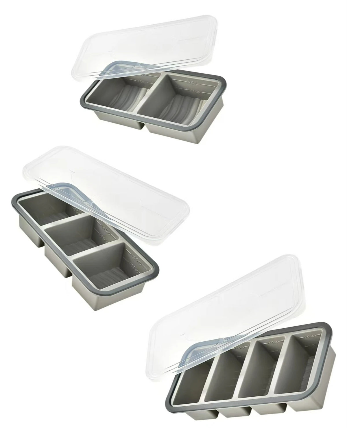 Large Ice Cube Freezer Molds-Soup,Silicone Freezer Tray with Lid Sauce,leftovers,Homemade Meal Prep Freezing Storage Containers