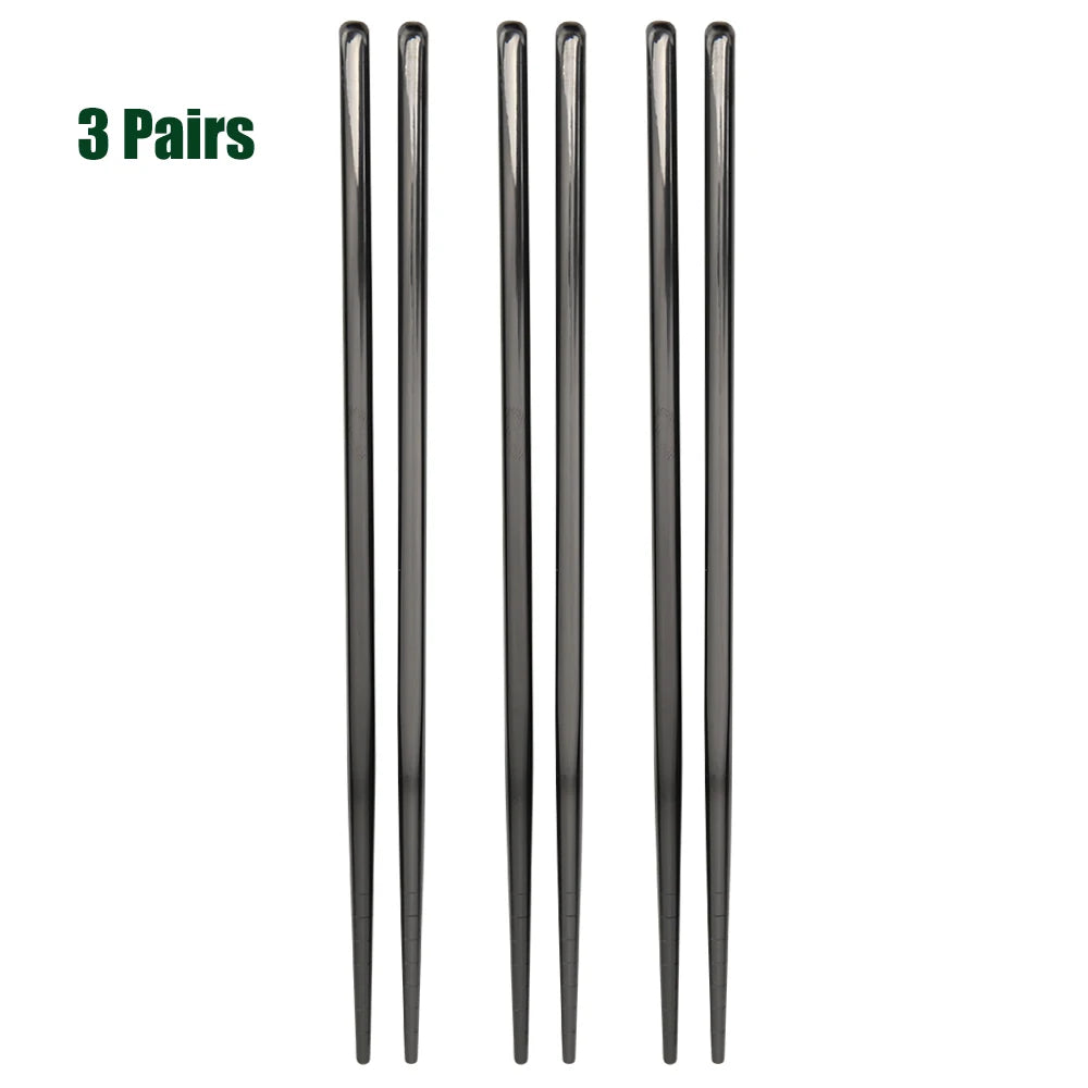 1-5 Pair Stainless Steel Chopsticks Metal Chop Sticks Tableware Silver Gold Multicolor Wedding Party Festival Supplies