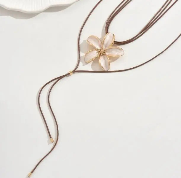 Trendy Gold Silver Color Glass Long Y-Shaped Necklace Metal Collarbone Chain Summer Holiday Party Bohemian Body Jewelry Gifts