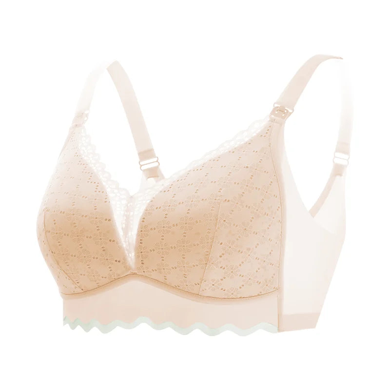 Women's Seamless  Breathable Nursing  Bra For All Seasons  Push-up  Pure Cotton  No Underwire  Maternity Sleepwear