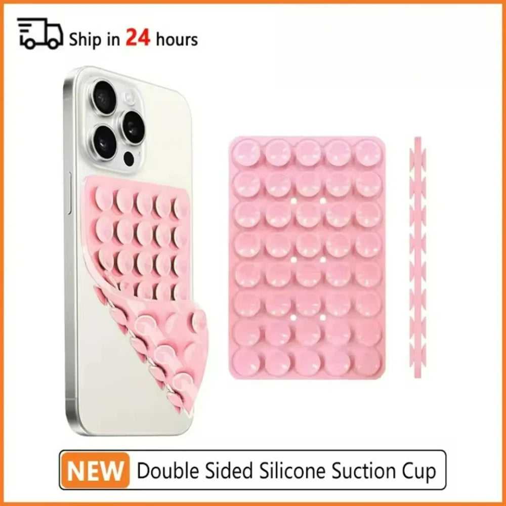 Universal Double-Sided Silicon Suction Cup Phone Holder Case Mount Sticky Phone Stand Android Selfies Hands-Free Strong Grip