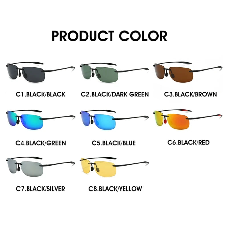 New Ultra-light Frameless Colorful Polarized Sunglasses for Men and Women TR90 Material Suitable for Leisure and Vacation UV400