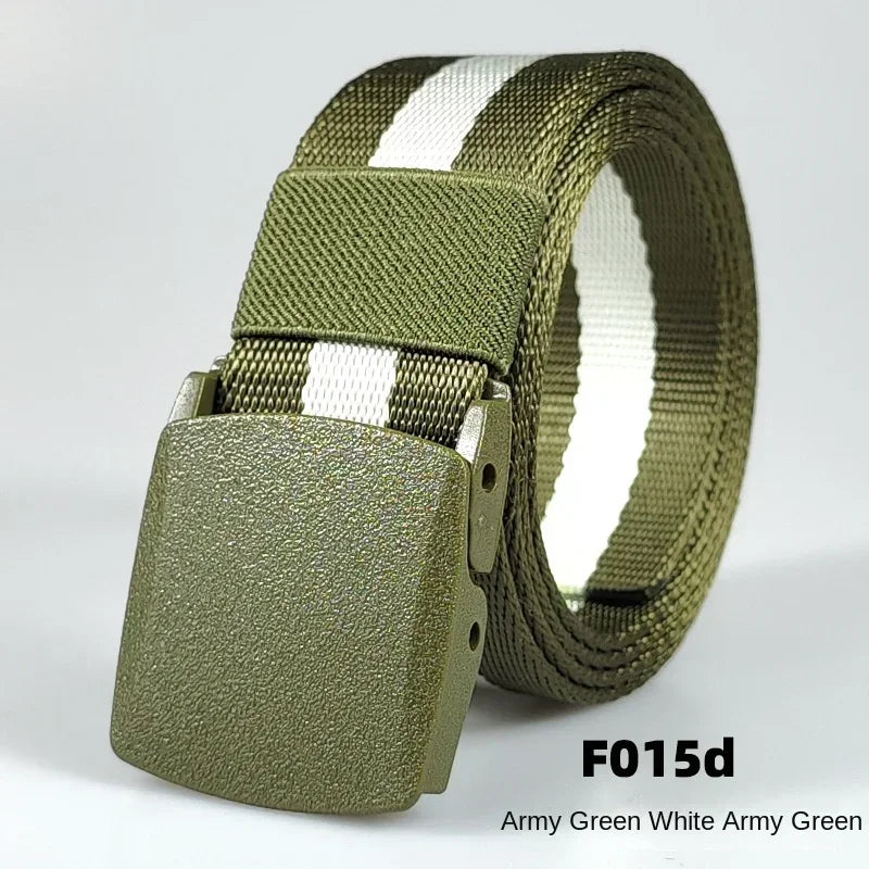 Automatic Buckle Nylon Women's Belts Canvas Outdoor Travel Premium Pants Sports Non-metallic Belts for Men White Black Blue Red