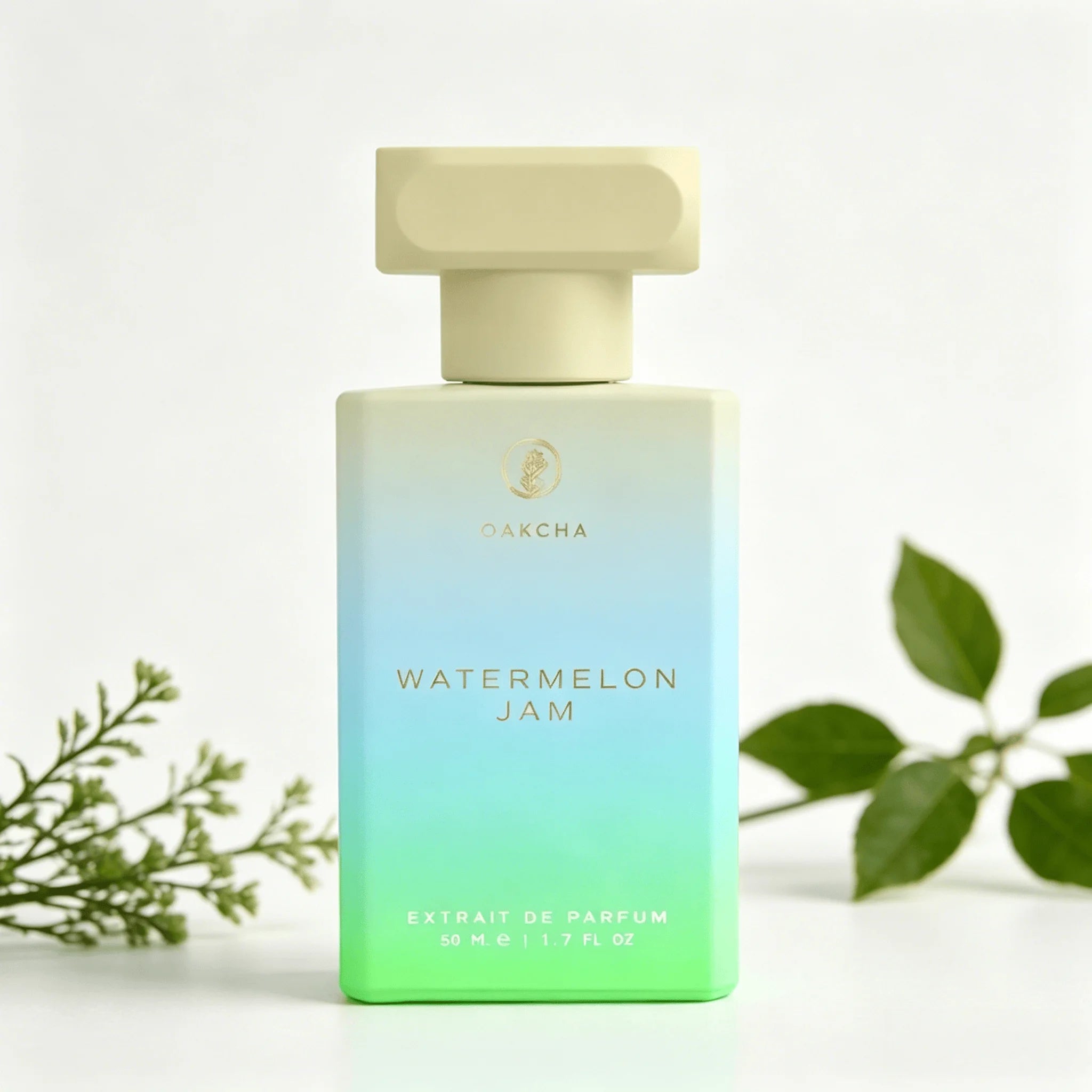 Oakcha Watermelon Jam Extrait De Parfum 50ml Long Lasting Fresh Juicy Watermelon Fruity Fragrance Women Perfume Gradient Blue Green Frosted Bottle Summer Refreshing Scent Daily Vacation Gift for Ladies