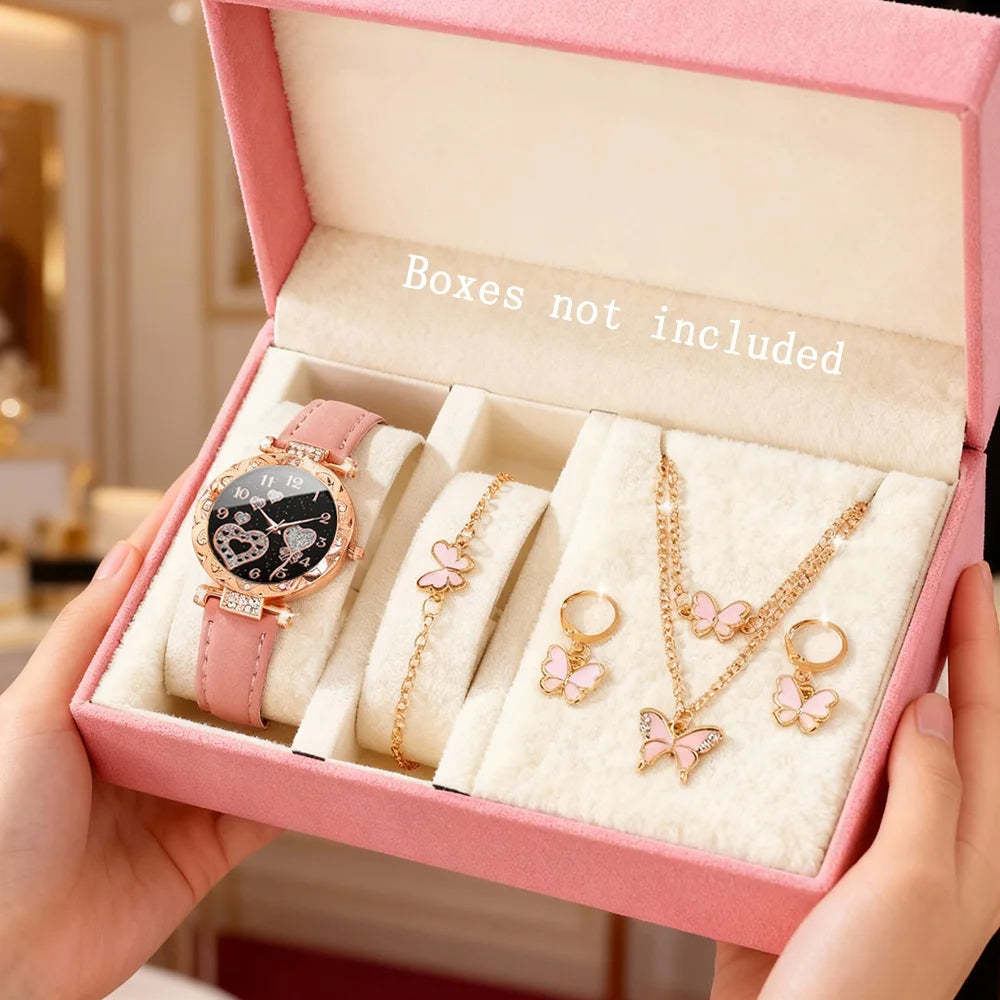 5pcs New Women's Fashion Quartz Watch, Ideal For Parties, Mother's Day & Eid Al Adha, Great Gift For Girlfriend And Best‑Friends