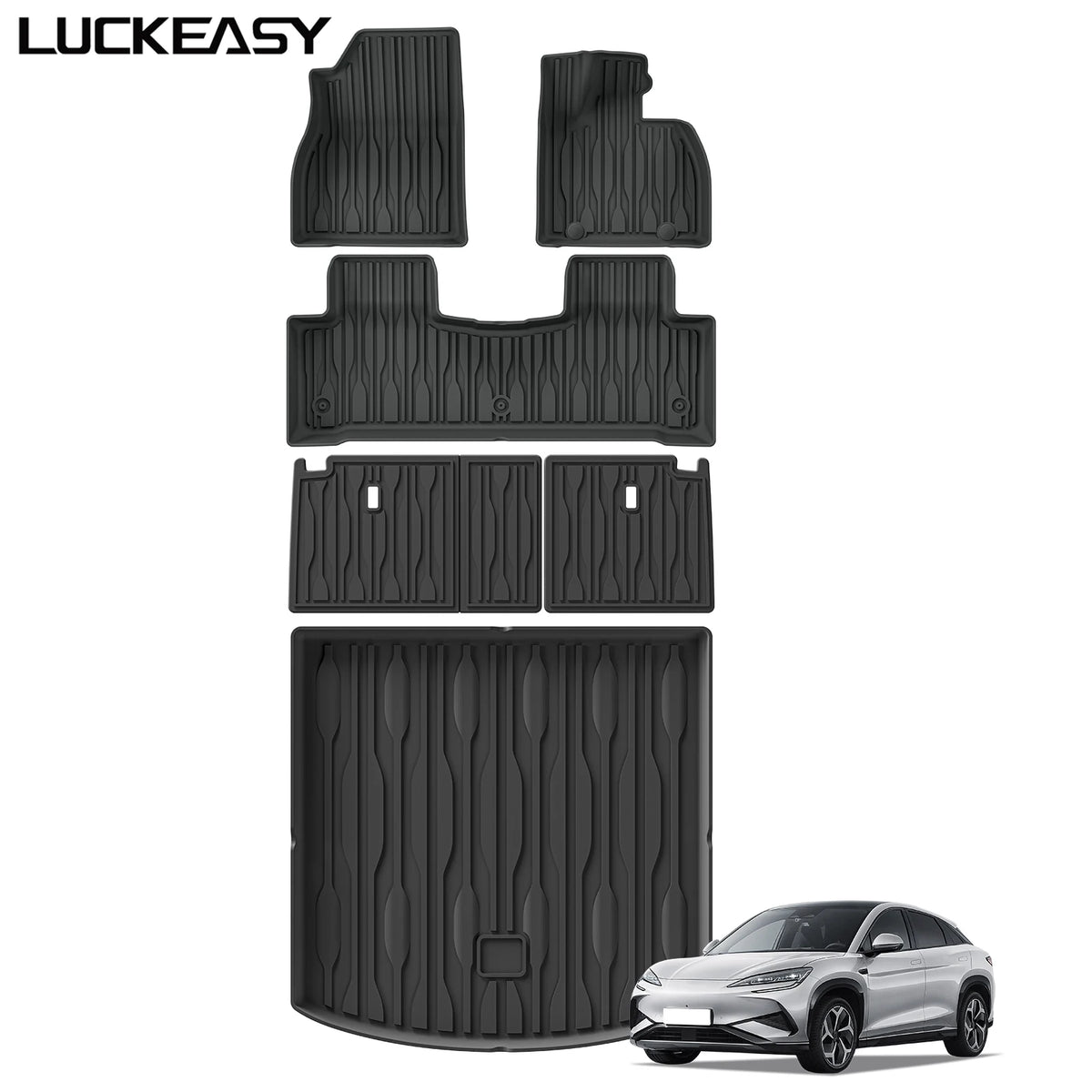 LUCKEASY Right Drive for BYD Sealion 7 EV Model 2024 2025 Car Floor Mats Cargo Liner Pad Waterproof All- Weather Accessories