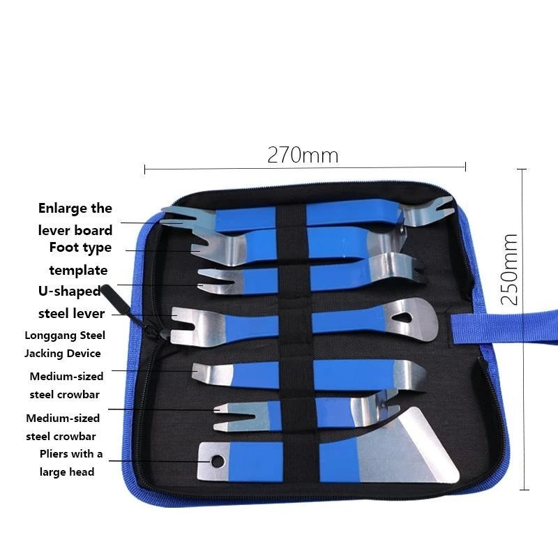 Car Audio Removal Tool Skid Plate Stainless Steel Plastic Door Plate Removal Rubber Buckle Skid Plate Driver 7pcs Set